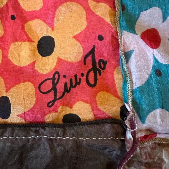 Liu Jo Silk Scarf 36" by 80" multi color multi print floral Super large - Picture 7 of 8